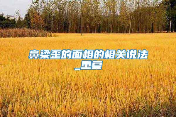 鼻梁歪的面相的相关说法_重复
