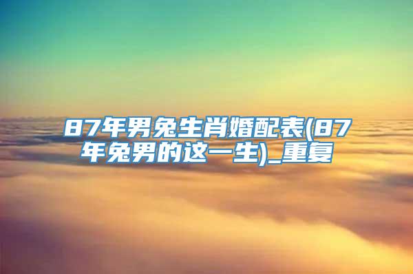 87年男兔生肖婚配表(87年兔男的这一生)_重复