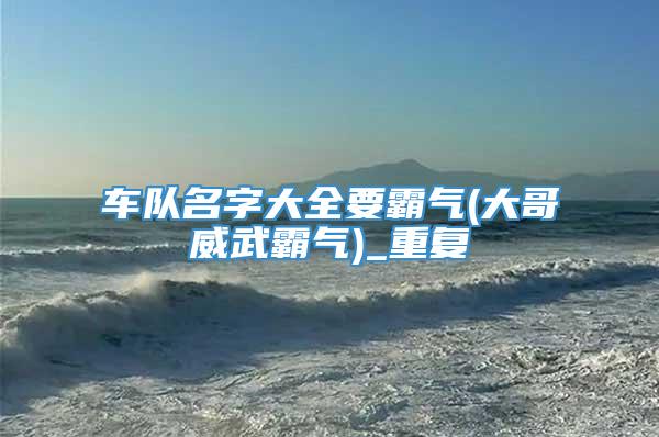 车队名字大全要霸气(大哥威武霸气)_重复