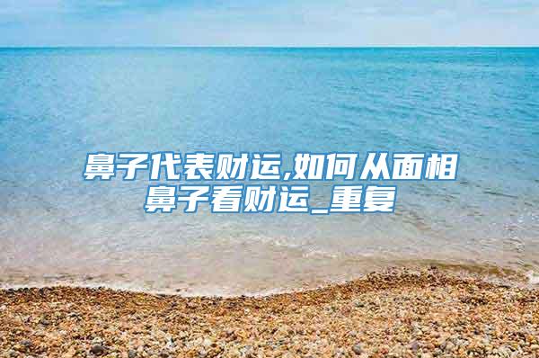 鼻子代表财运,如何从面相鼻子看财运_重复