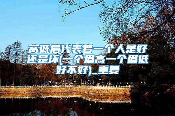 高低眉代表着一个人是好还是坏(一个眉高一个眉低好不好)_重复