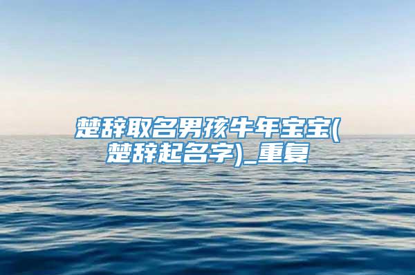 楚辞取名男孩牛年宝宝(楚辞起名字)_重复