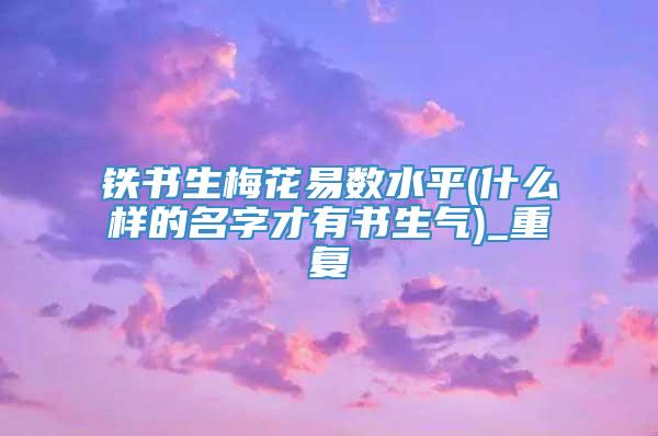 铁书生梅花易数水平(什么样的名字才有书生气)_重复