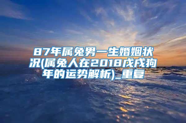 87年属兔男一生婚姻状况(属兔人在2018戊戌狗年的运势解析)_重复