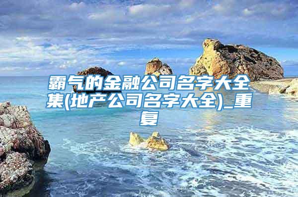 霸气的金融公司名字大全集(地产公司名字大全)_重复