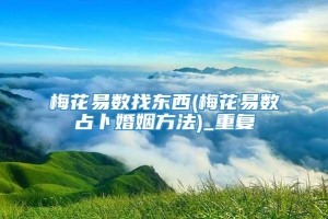 梅花易数找东西(梅花易数占卜婚姻方法)_重复