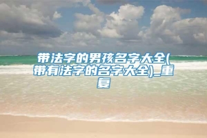 带法字的男孩名字大全(带有法字的名字大全)_重复