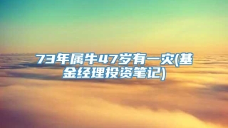 73年属牛47岁有一灾(基金经理投资笔记)