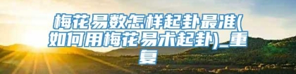 梅花易数怎样起卦最准(如何用梅花易术起卦)_重复
