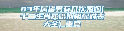 83年属猪男有几次婚姻(十二生肖属婚姻相配对表大全)_重复
