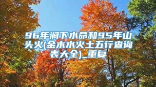 96年涧下水命和95年山头火(金木水火土五行查询表大全)_重复