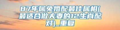 87年属兔婚配最佳属相(最适合做夫妻的12生肖配对)_重复