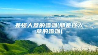 差强人意的婚姻(那差强人意的婚姻)