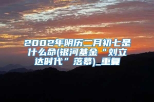 2002年阴历二月初七是什么命(银河基金“刘立达时代”落幕)_重复