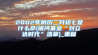 2002年阴历二月初七是什么命(银河基金“刘立达时代”落幕)_重复