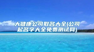 大健康公司取名大全(公司起名字大全免费测试网)