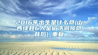 2016年出生是什么命(山西绛县6人金矿洗洞殒命背后)_重复