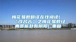 梅花易数翻译在线阅读(“改名占”之梅花易数经典赏析卦有阴阳)_重复