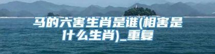 马的六害生肖是谁(相害是什么生肖)_重复