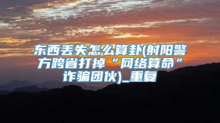 东西丢失怎么算卦(射阳警方跨省打掉“网络算命”诈骗团伙)_重复