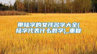 带陆字的女孩名字大全(陆字代表什么数字)_重复