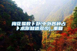 梅花易数卜卦(中外各种占卜术你知道多少)_重复