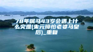 78年属马43岁会遇上什么灾难(朱元璋怕老婆马皇后)_重复