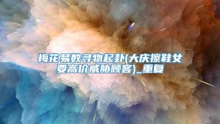 梅花易数寻物起卦(大庆擦鞋女要高价威胁顾客)_重复