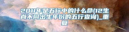 2011年是五行中的什么命(12生肖不同出生年份的五行查询)_重复