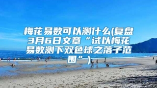 梅花易数可以测什么(复盘3月6日文章“试以梅花易数测下双色球之落子范围”)