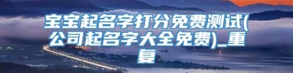 宝宝起名字打分免费测试(公司起名字大全免费)_重复