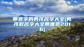 带寰字的男孩名字大全(男孩取名字大全带寓意2016)