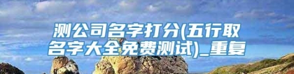 测公司名字打分(五行取名字大全免费测试)_重复