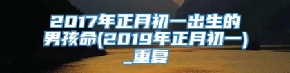 2017年正月初一出生的男孩命(2019年正月初一)_重复