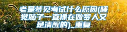 老是梦见考试什么原因(睡觉脑子一直像在做梦人又是清醒的)_重复