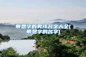 带想字的男孩名字大全(带想字的名字)