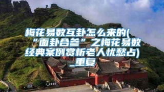 梅花易数互卦怎么来的(“面卦合参”之梅花易数经典案例赏析老人忧愁占)_重复