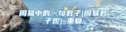 周易中的一句君子(周易君子观)_重复