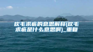 吹毛求疵的意思解释(吹毛求疵是什么意思啊)_重复