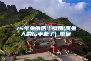 75年兔的后半婚姻(属兔人的后半辈子)_重复