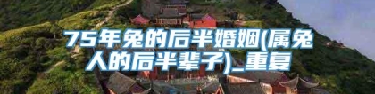 75年兔的后半婚姻(属兔人的后半辈子)_重复