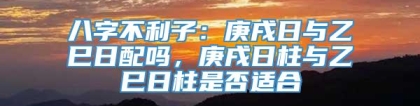 八字不利子：庚戌日与乙巳日配吗，庚戌日柱与乙巳日柱是否适合