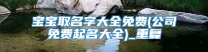 宝宝取名字大全免费(公司免费起名大全)_重复