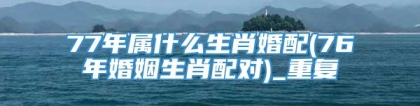 77年属什么生肖婚配(76年婚姻生肖配对)_重复