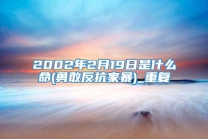 2002年2月19日是什么命(勇敢反抗家暴)_重复