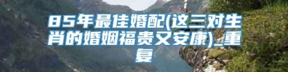 85年最佳婚配(这三对生肖的婚姻福贵又安康)_重复