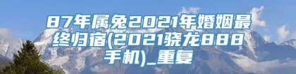 87年属兔2021年婚姻最终归宿(2021骁龙888手机)_重复