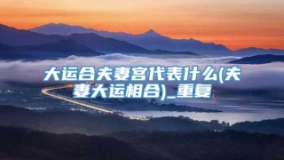 大运合夫妻宫代表什么(夫妻大运相合)_重复