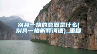 别具一格的意思是什么(别具一格解释词语)_重复