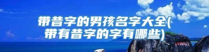 带昔字的男孩名字大全(带有昔字的字有哪些)